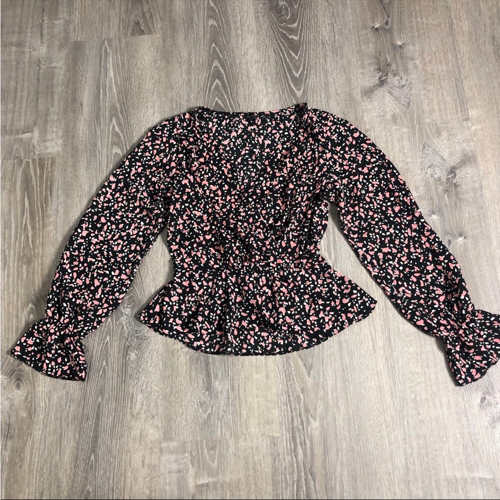 Miss Selfridge Micro Floral Blouse Size 6